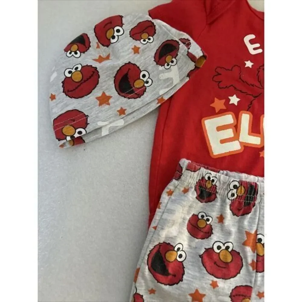 Sesame Street ELMO Boys Newborn 3-Piece Set,‎  3-6M Pants, Shirt, Hat